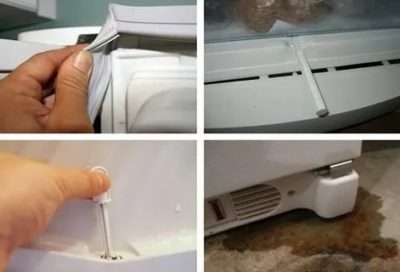 Почему холодильник течет снизу