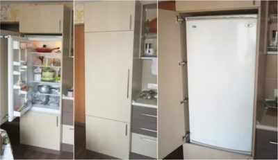 Можно ли встроить обычный холодильник в шкаф